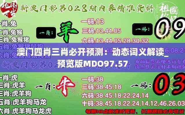 澳门四肖三肖必开预测:动态词义解读_预览版MDO97.57