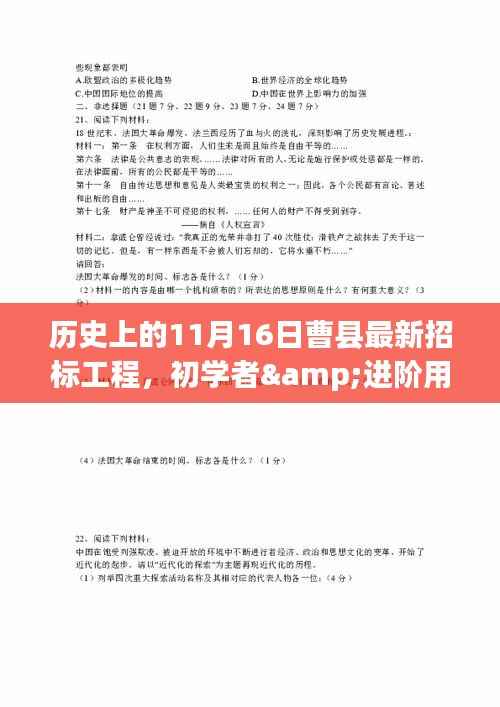 历史上的11月16日曹县最新招标工程参与指南,初学者与进阶用户适用指南