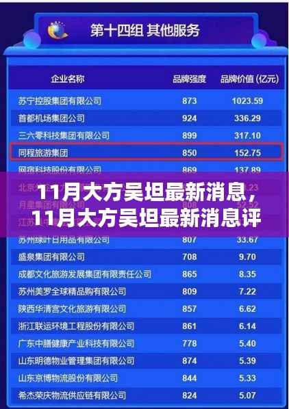11月大方吴坦最新消息全面解析,特性、体验、竞品对比及用户群体深度分析