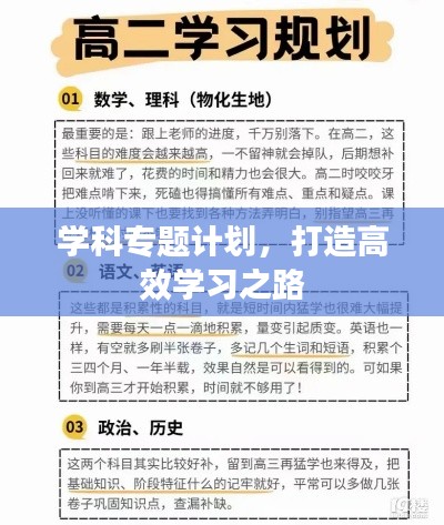 学科专题计划,打造高效学习之路