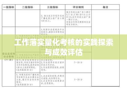 工作落实量化考核的实践探索与成效评估
