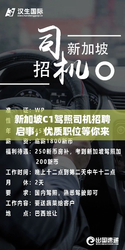 新加坡C1驾照司机招聘启事,优质职位等你来驾!